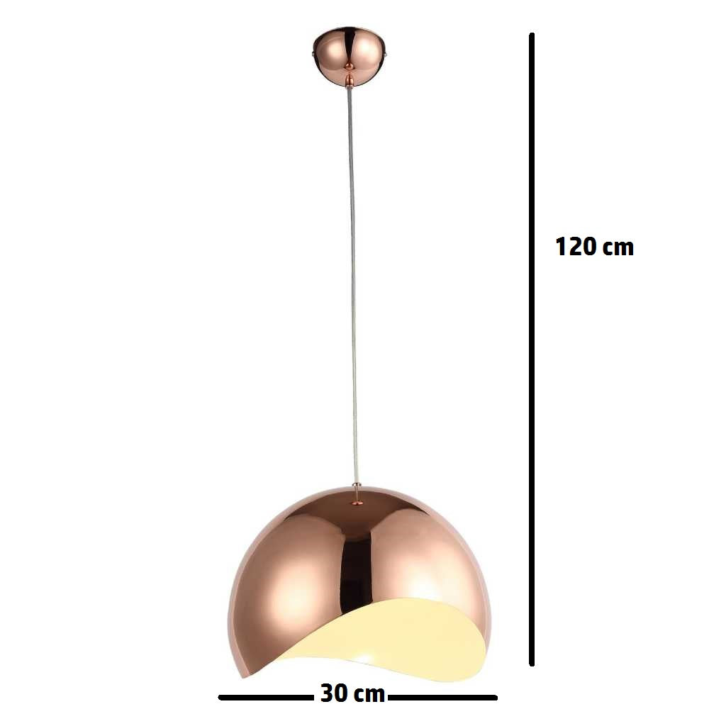 LUMIN. COLGANTE EPOCA II ACABADO COBRE 23 CM. DIAM. ALTURA 30 CM. E-27*** HAE ***