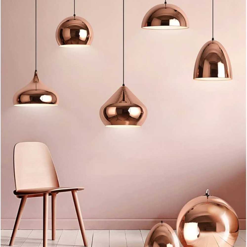 LUMIN. COLGANTE EPOCA II ACABADO COBRE 23 CM. DIAM. ALTURA 30 CM. E-27*** HAE ***