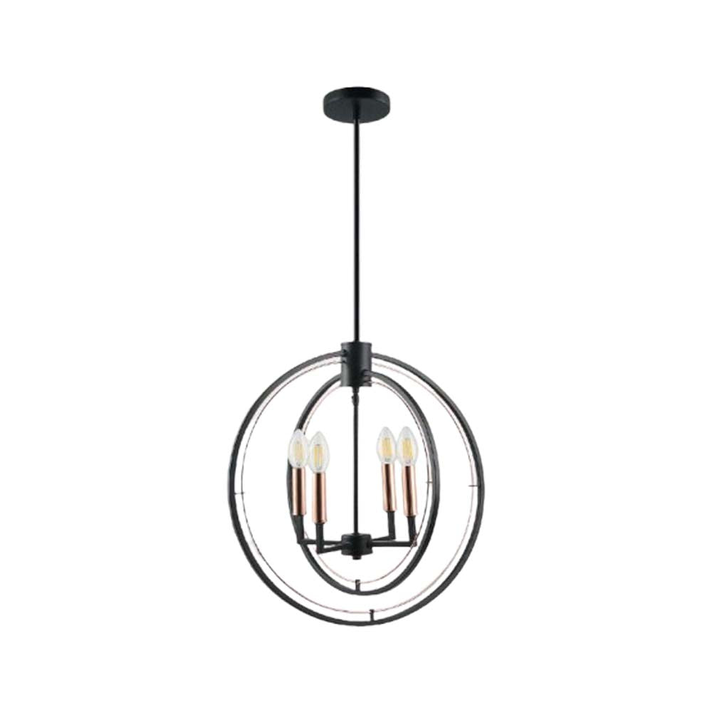 LUMINARIA COLGANTE COLOR NEGRO/DORADO 4 X 40 W ERIS