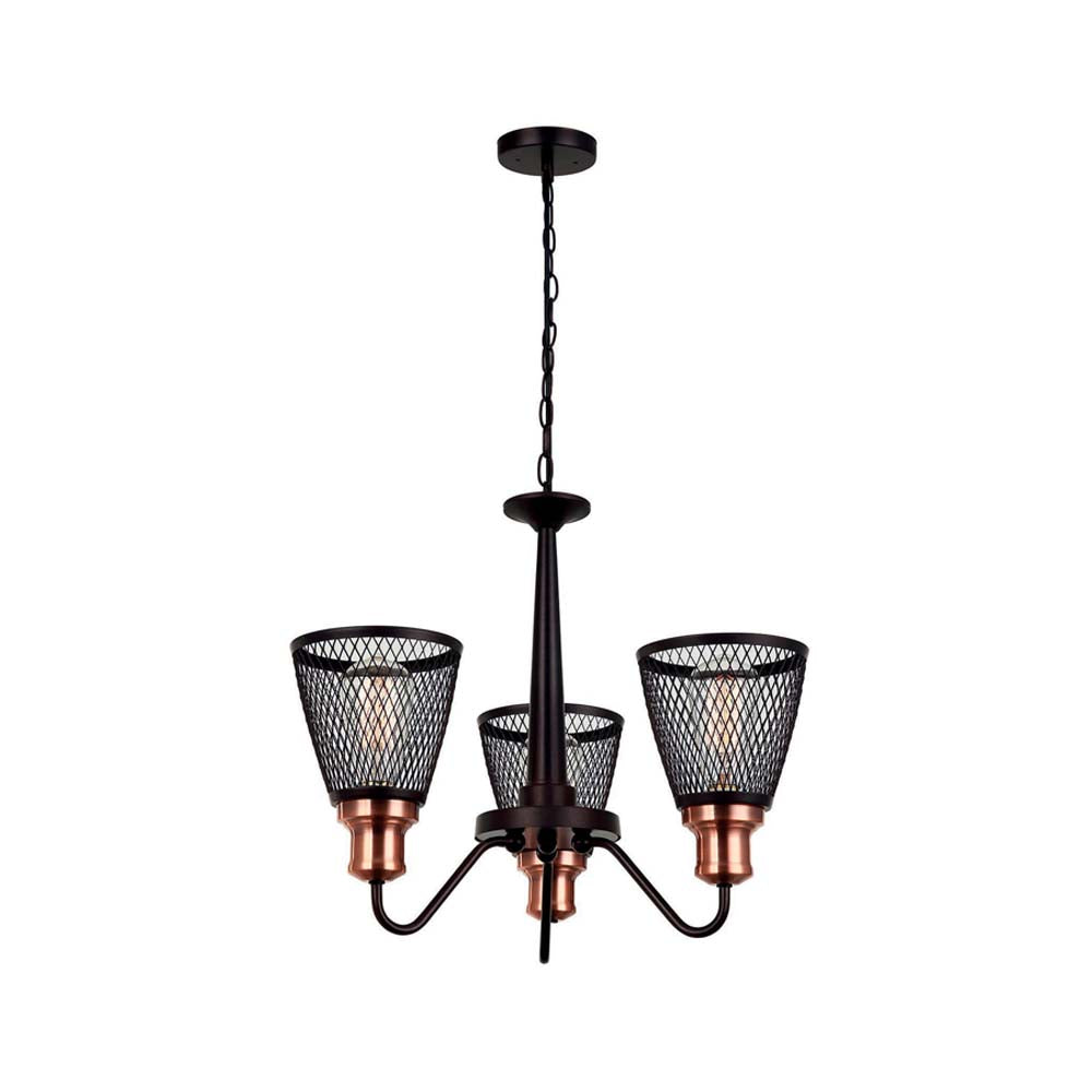 CANDIL NEGRO/COBRE 3 X 60 W OPORTO