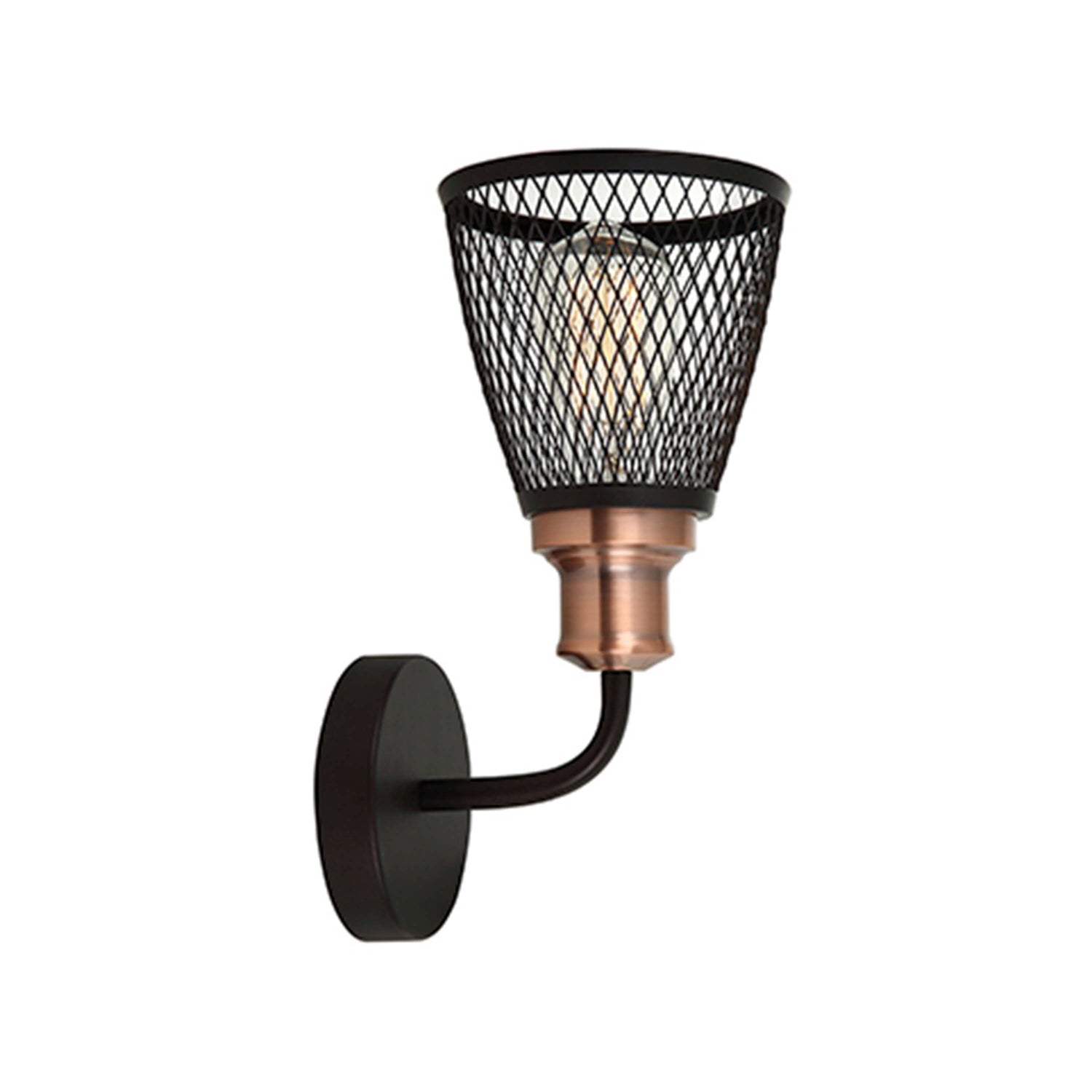 LUMINARIA DE PARED NEGRO/COBRE 1 X 60 W OPORTO *** EXHIBIDO ***
