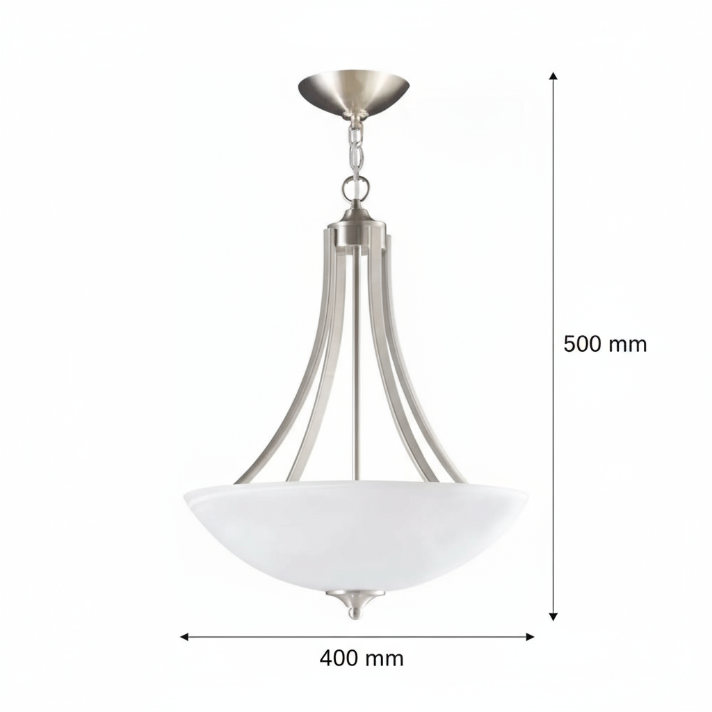 COLGANTE SATIN/CRISTAL OPALINO 3X60W ***TECNOHOME HAE***