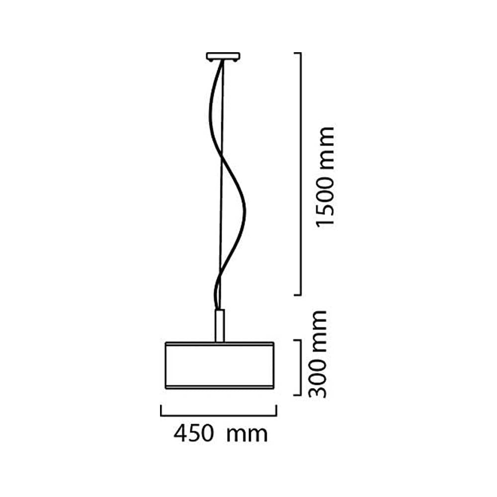 COLGANTE TELA NEGRO 3X60W TH3315/C