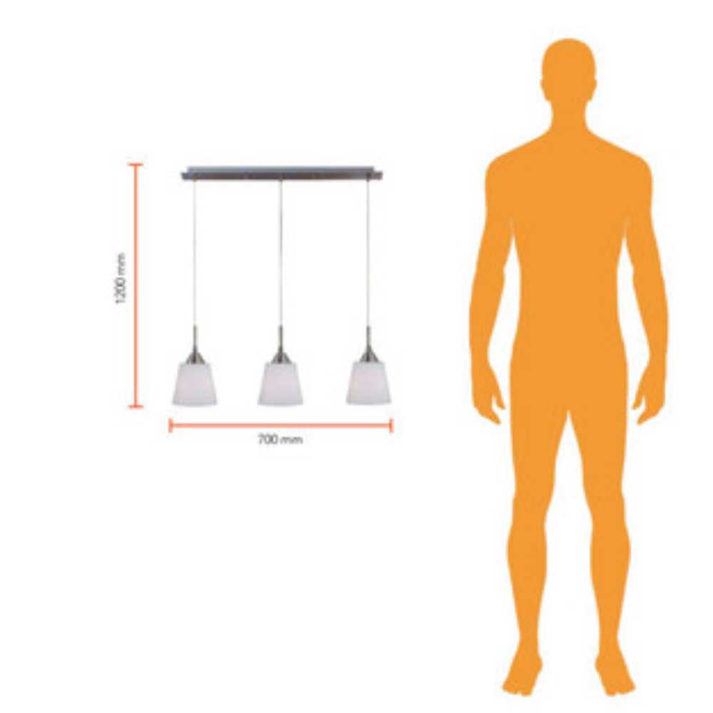 COLGANTE 3 LUCES CRISTAL OPALINO 3X60W.TH6010/3NS