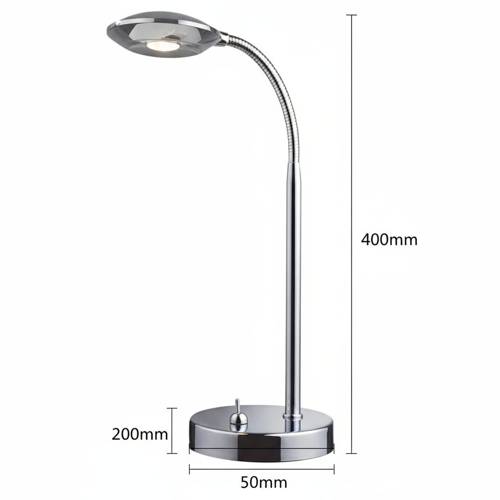 MESA DOBLE BRAZO CROMO LED 1X4W. THL03/MG *** EXHIBIDO ***