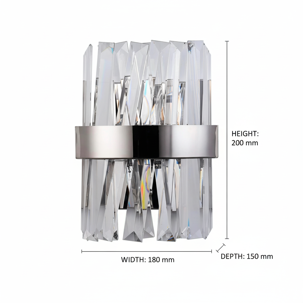 PARED CROMO/CRISTAL 1X40W SERIE CRISTAL *** EXHIBIDO ***