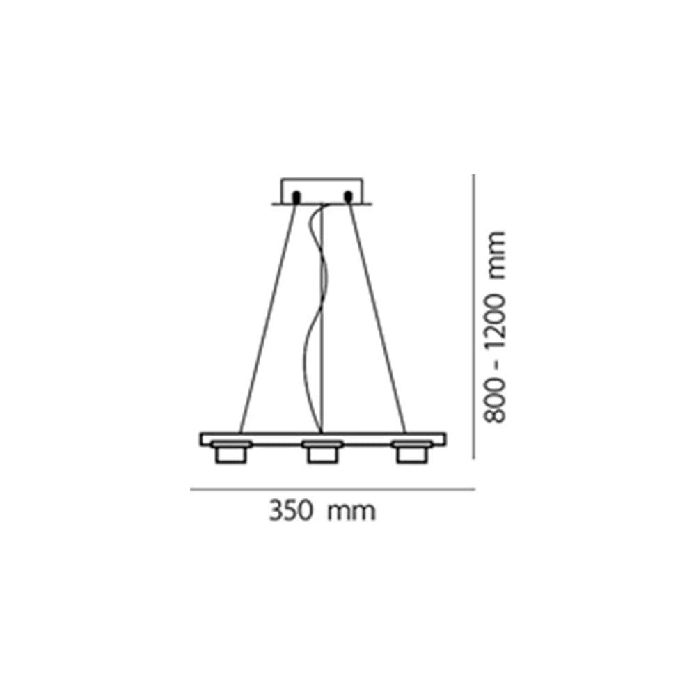 LUMINARIO COLGANTE TECHO LED 3X4W/127V. LINEAL CROMO PANTALLA CRISTAL *** PRODUCTOS CON EXIST. NAVE 7 ***