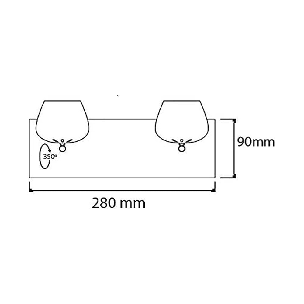 LUMINARIO LED PARA SOBREPONER EN MURO ACABADO CROMO DE LED 2X3 W THL200/2 C TECNOLITE