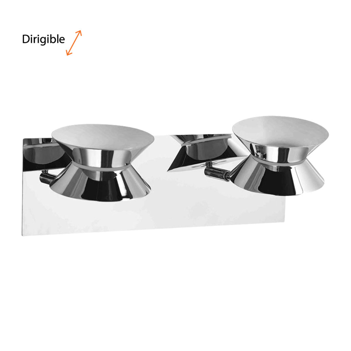 PARED ACABADO CROMO LED 2 X 3 W SERIE KENYA