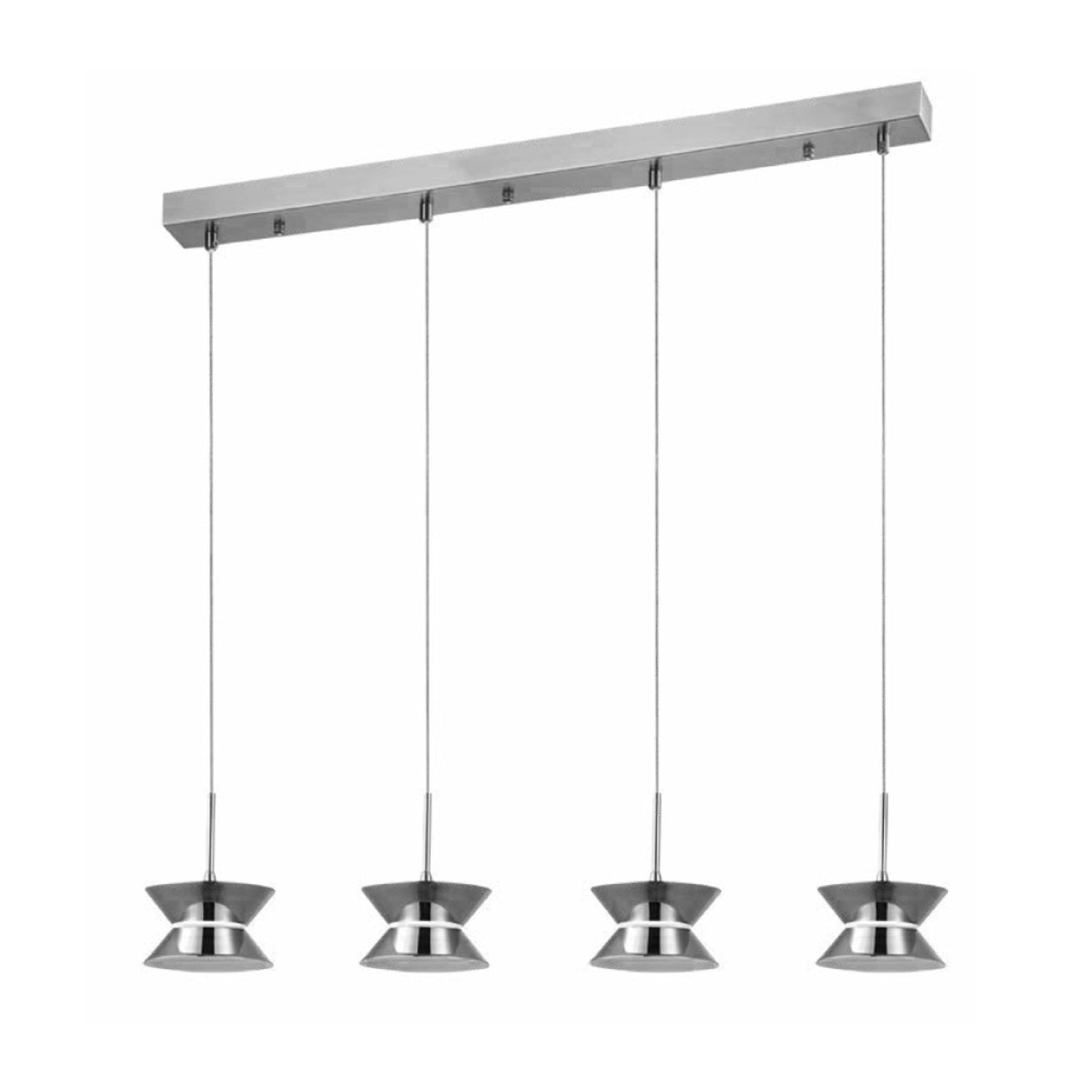 LUMINARIA LED COLGANTE CROMO 4X3W. KENYA *** HA. LUMI ***