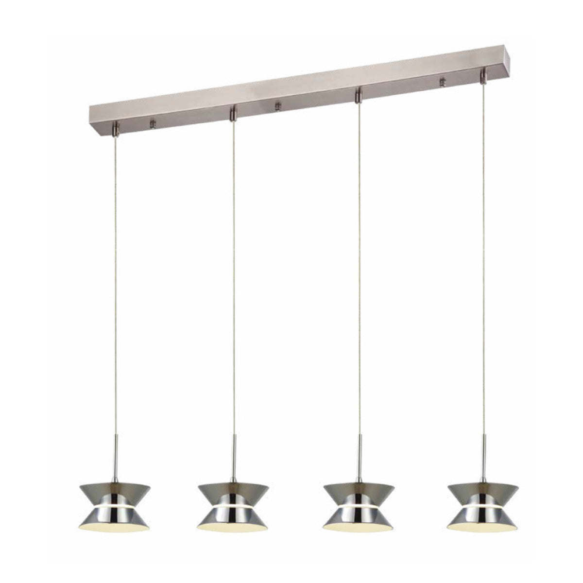 LUMINARIA LED COLGANTE CROMO 4X3W. KENYA *** HA. LUMI ***