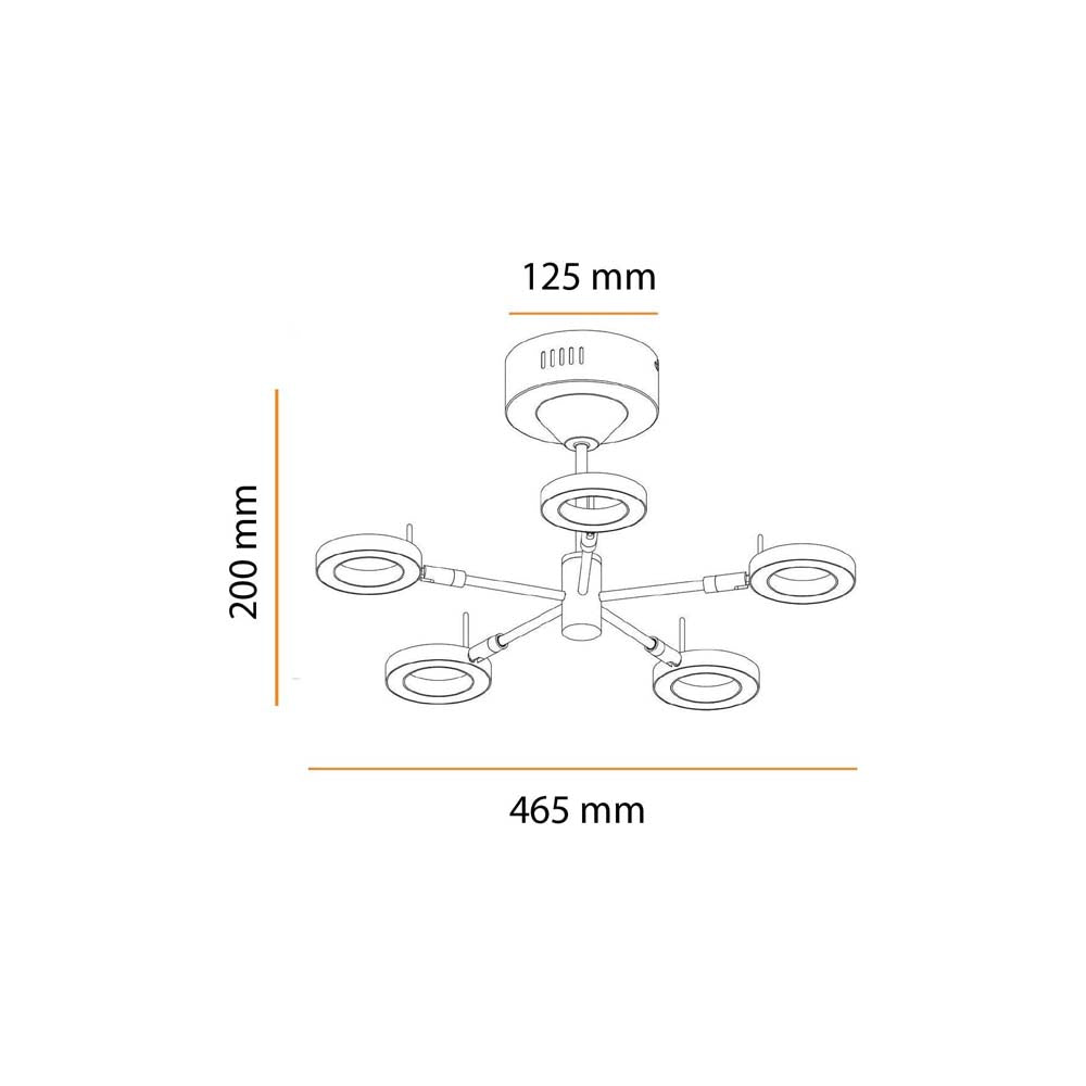 LUMINARIA LED COLGANTE SATURNO COLOR CROMO 5X5W *** HA. LUMI ***