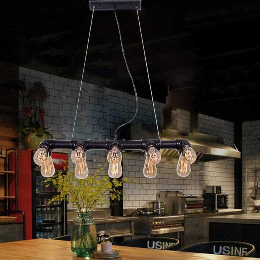 LUMINARIA COLGANTE NEGRO 5X60W. INDUSTRIK*** HAE ***