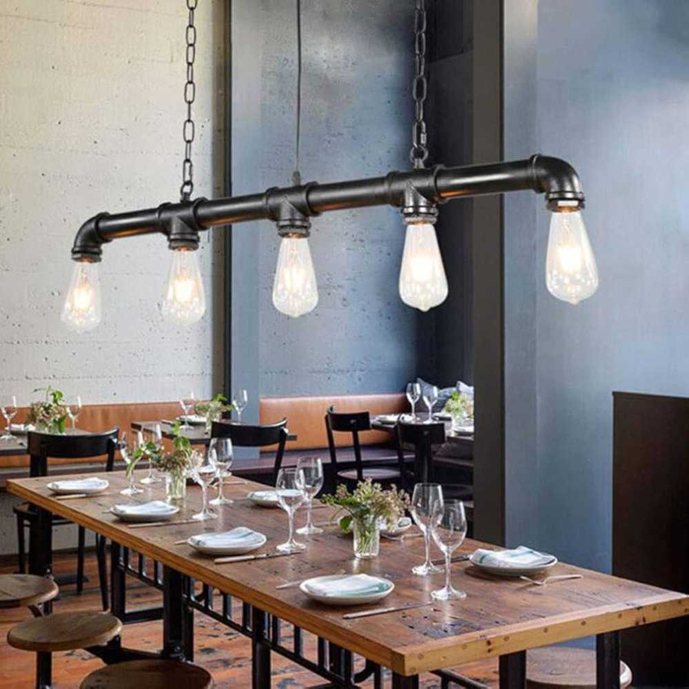 LUMINARIA COLGANTE NEGRO 5X60W. INDUSTRIK*** HAE ***