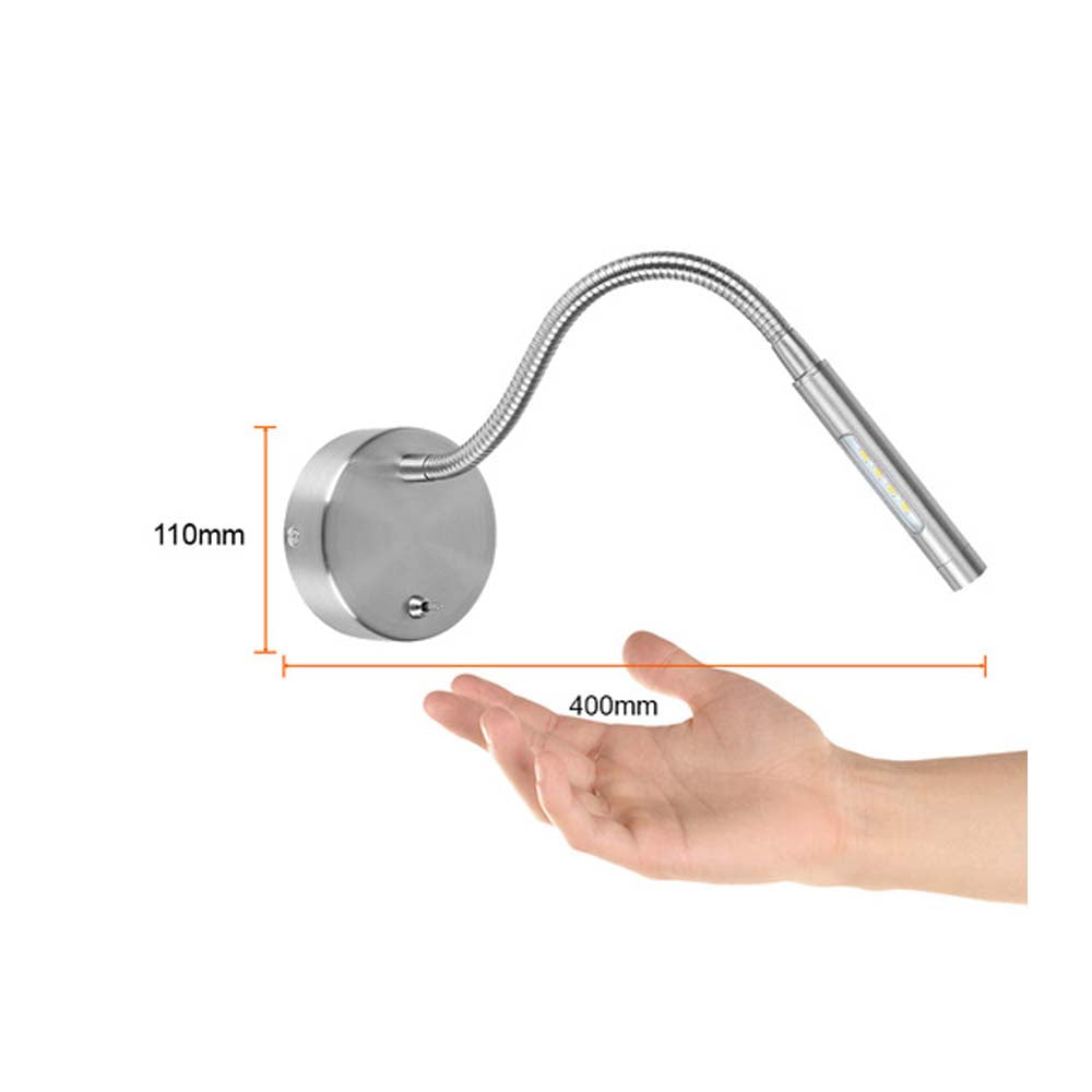 LAMPARA DE LECTURA LED TECNOLITE PARA SOBREPONER 2W LUZ SUAVE CALIDA FLEXIBLE