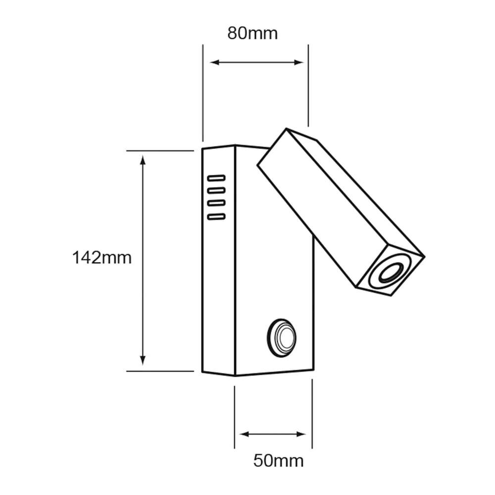 LÁMPARA DE LECTURA LED TECNOLITE PARA SOBREPONER 3.4W LUZ SUAVE CÁLIDA AJUSTABLE
