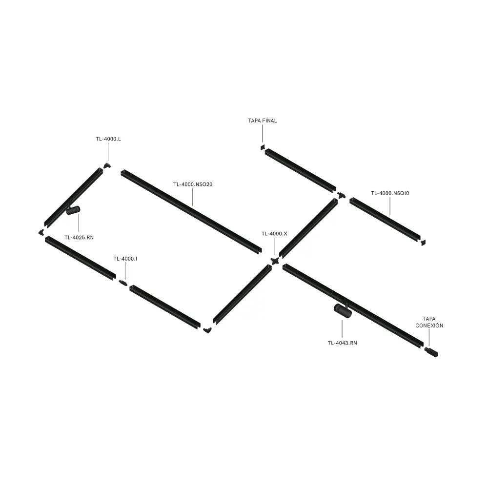 RIEL PARA SUSPENDER EN TECHO 1M LONG.Y 2M SUSPENSION ILLUX