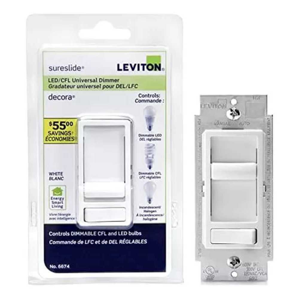 DIMMER INCANDESCENTE ILUMTOUCH POINT 600W/120V. S/P BLANCO TPI06-1LW LEVITON