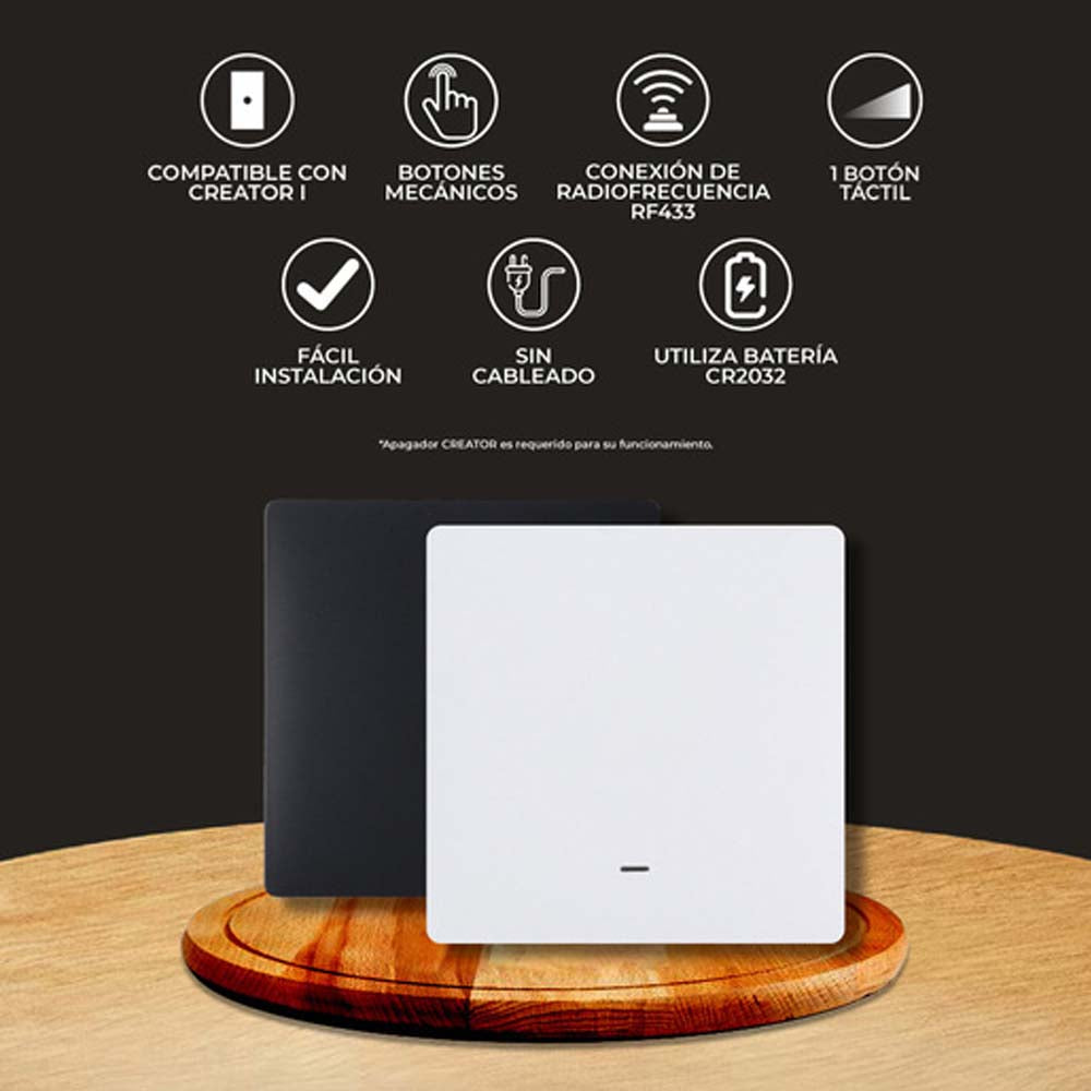 INTERRUPTOR SENCILLO DE ESCALERA ***BLANCO*** WI-FI .6W 3VCD