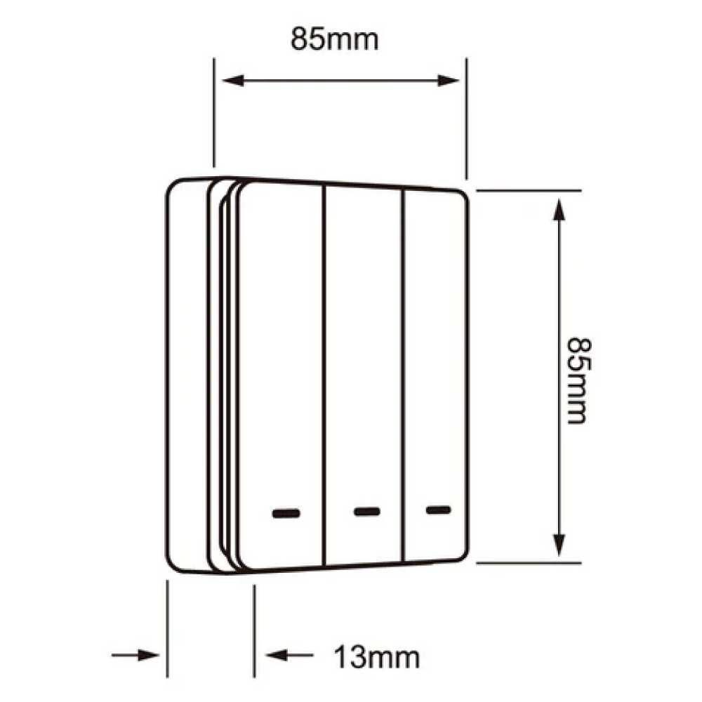 CONTROL SWITCH 3 INTERRUPTORES ***BLANCO*** S/P .6W 3VCD