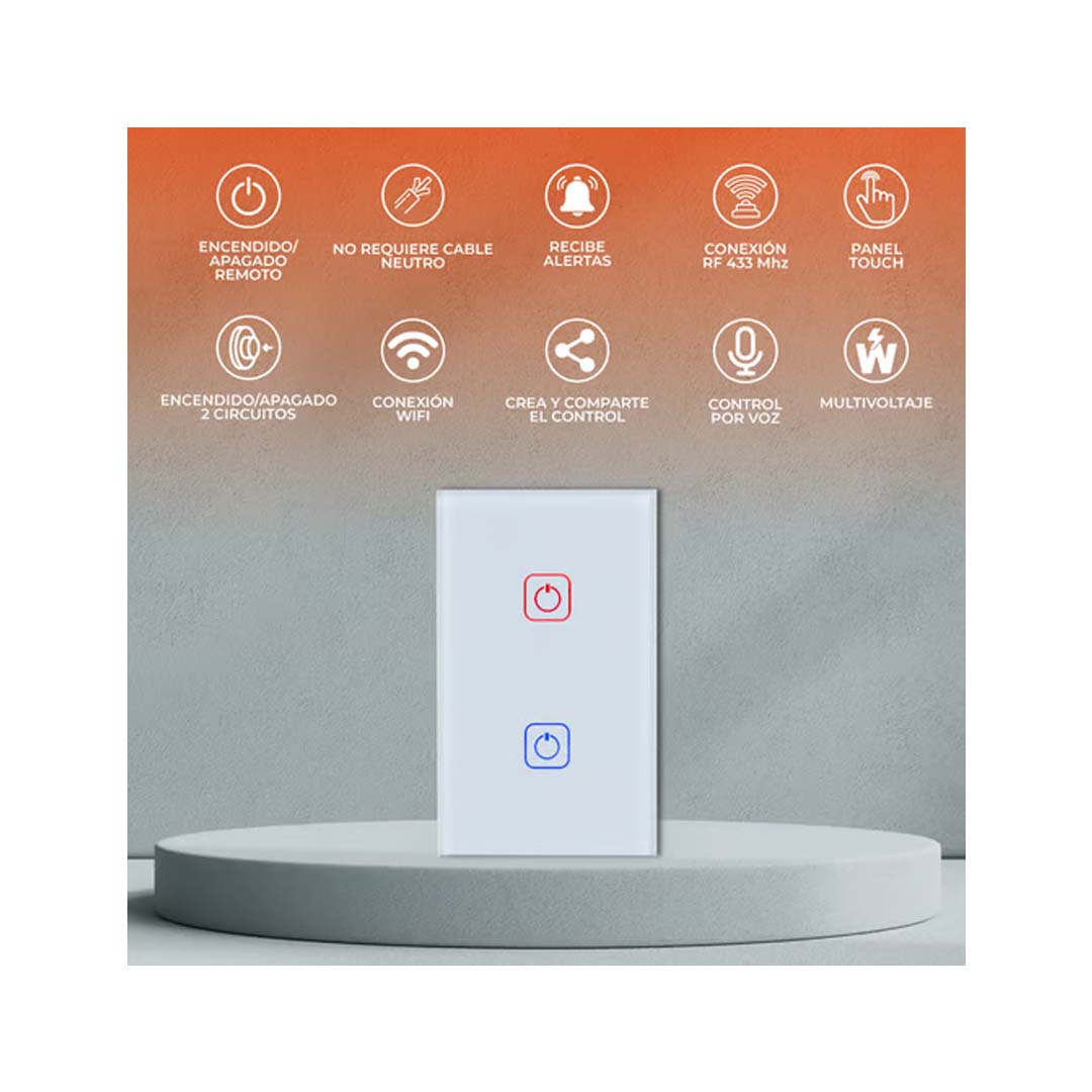 INTERRUPTOR 2C WIFI S/NEUTRO COLOR BCO