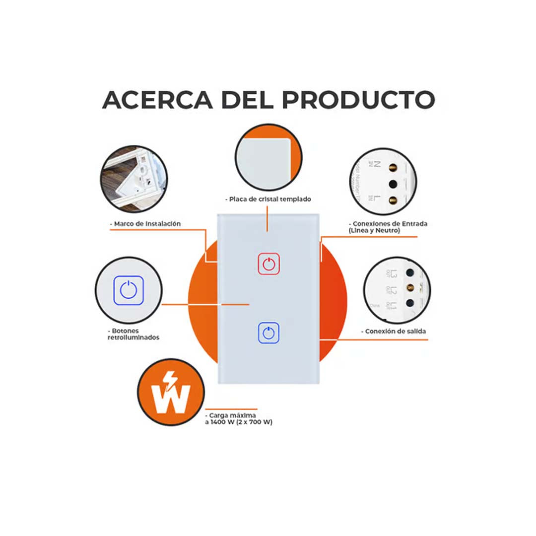 INTERRUPTOR 2C WIFI C/NEUTRO COLOR BCO