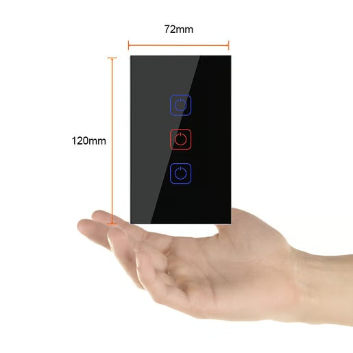 APAGADOR INTELIGENTE TACTIL WIFI 3 CIRCUITOS REQUIERE CABLE NEUTRO COMPATIBLE CON APP MOVIL Y ASISTENTES DE VOZ TSWIM3MVNTCW