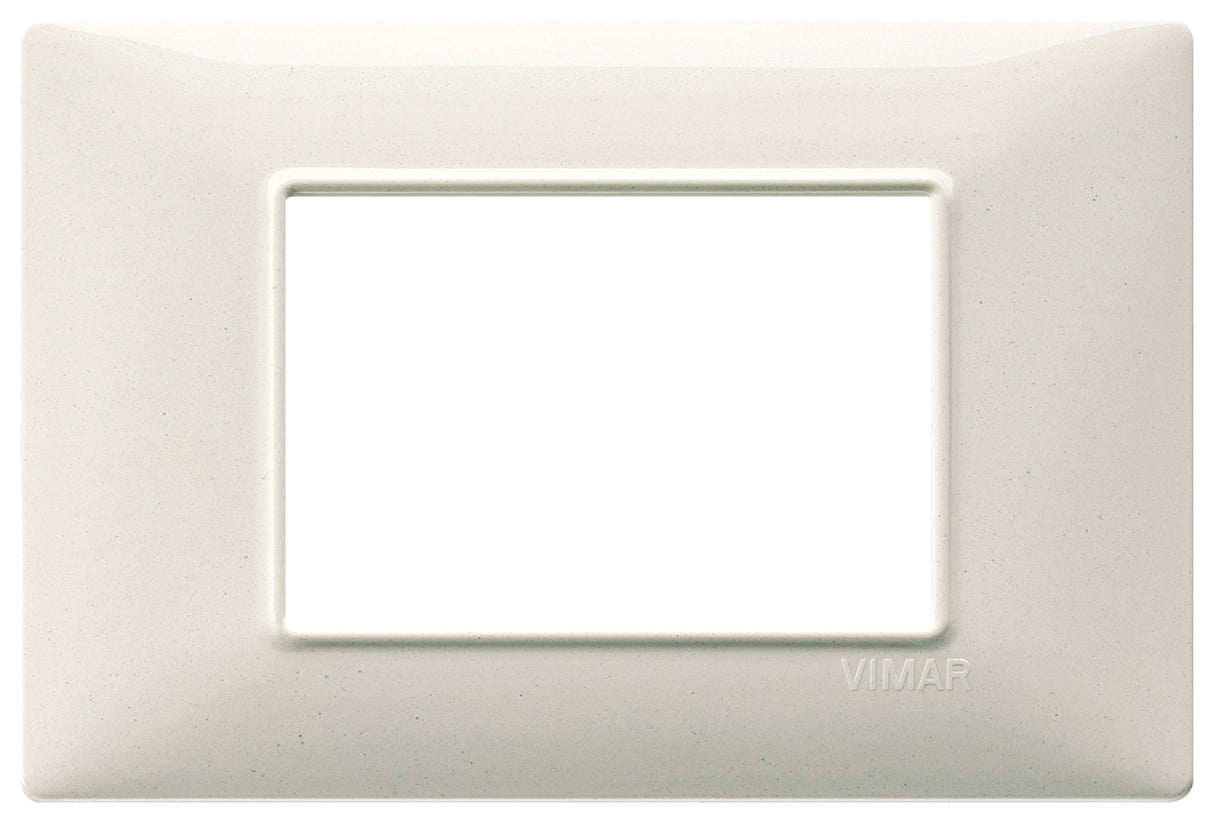 PLACA 3 MOD. TECNOPOLIMERO BLANCO GRANITO PLANA VIMAR