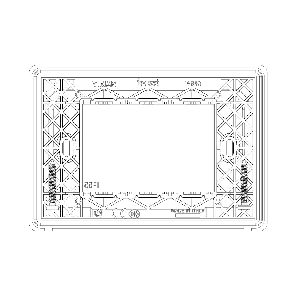 PLACA RESISTENTE A LA INTEMPERIE 3 MODULOS IP55 GRIS ACERO