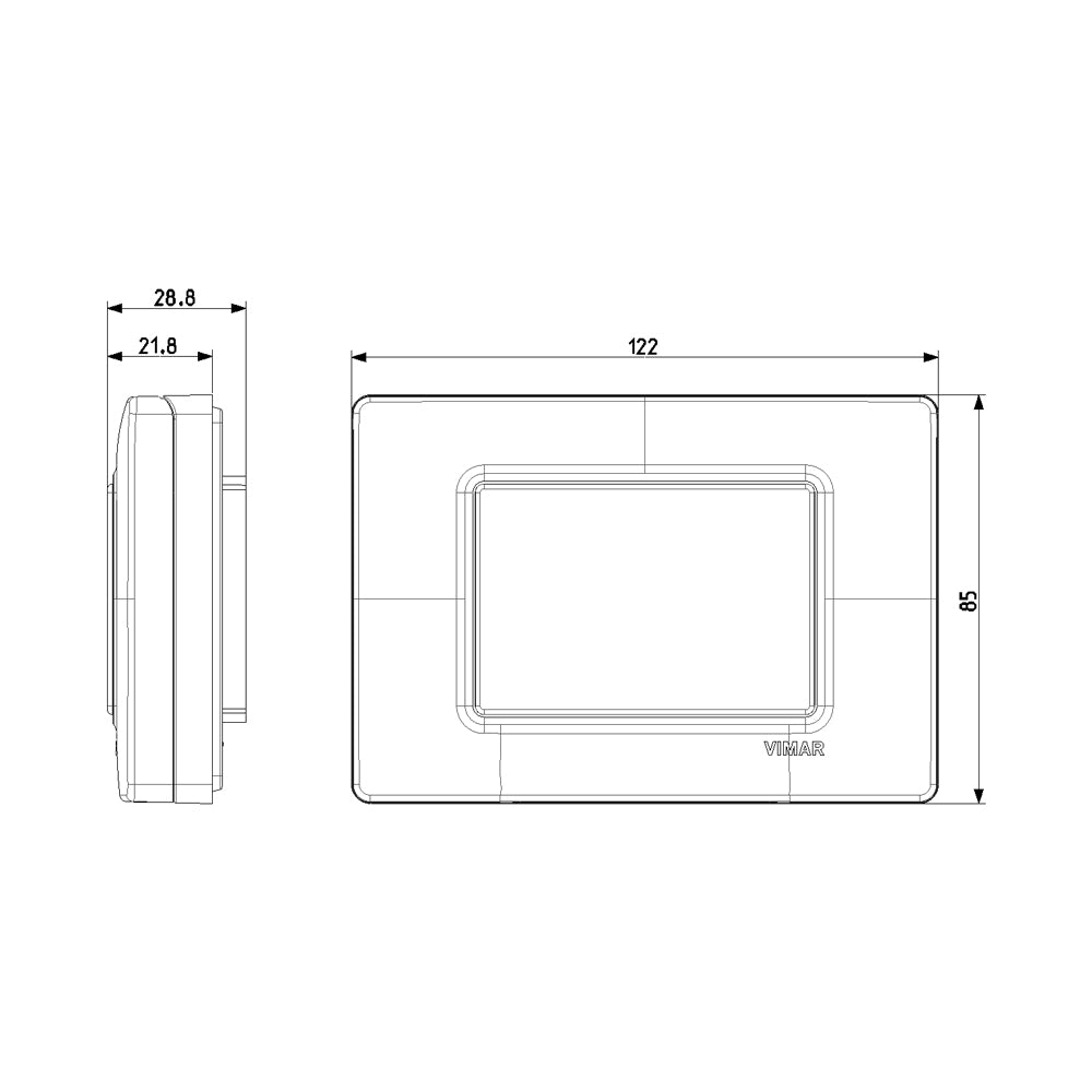 PLACA RESISTENTE A LA INTEMPERIE 3 MODULOS IP55 GRIS ACERO
