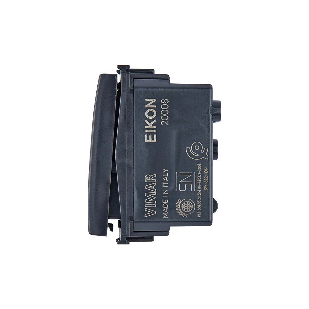 PULSADOR 1P NO 10A/250V. 1 MOD. ILUMINABLE TECLA INTERCAMBIABLE GRIS EIKON VIMAR