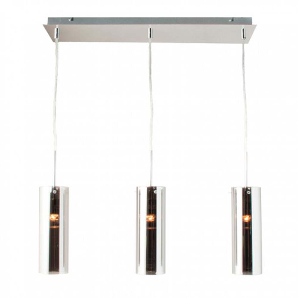 LÁMPARA COLGANTE DE 3 LUCES CALUX 105W 127V 3XGU10 ACABADO CROMO-CRISTAL