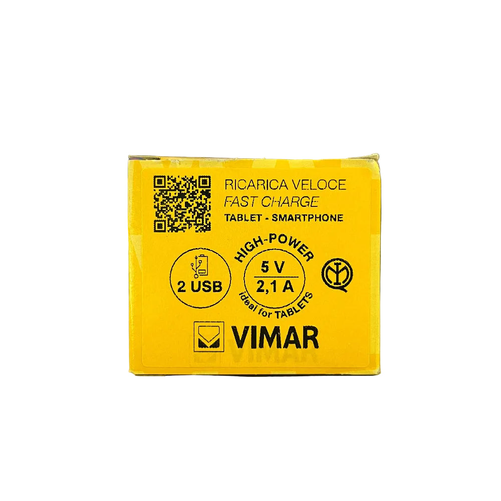 UNIDAD ALIMENTACION USB 5V. 2.1A. 2 MOD. 120-230V. BLANCO EIKON VIMAR