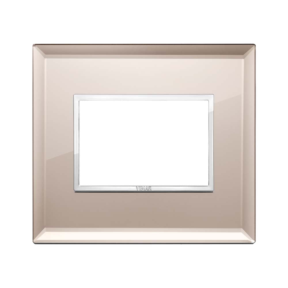 PLACA CRISTAL BISELADO 3 MOD. ESPEJO BRONCE EVO VIMAR