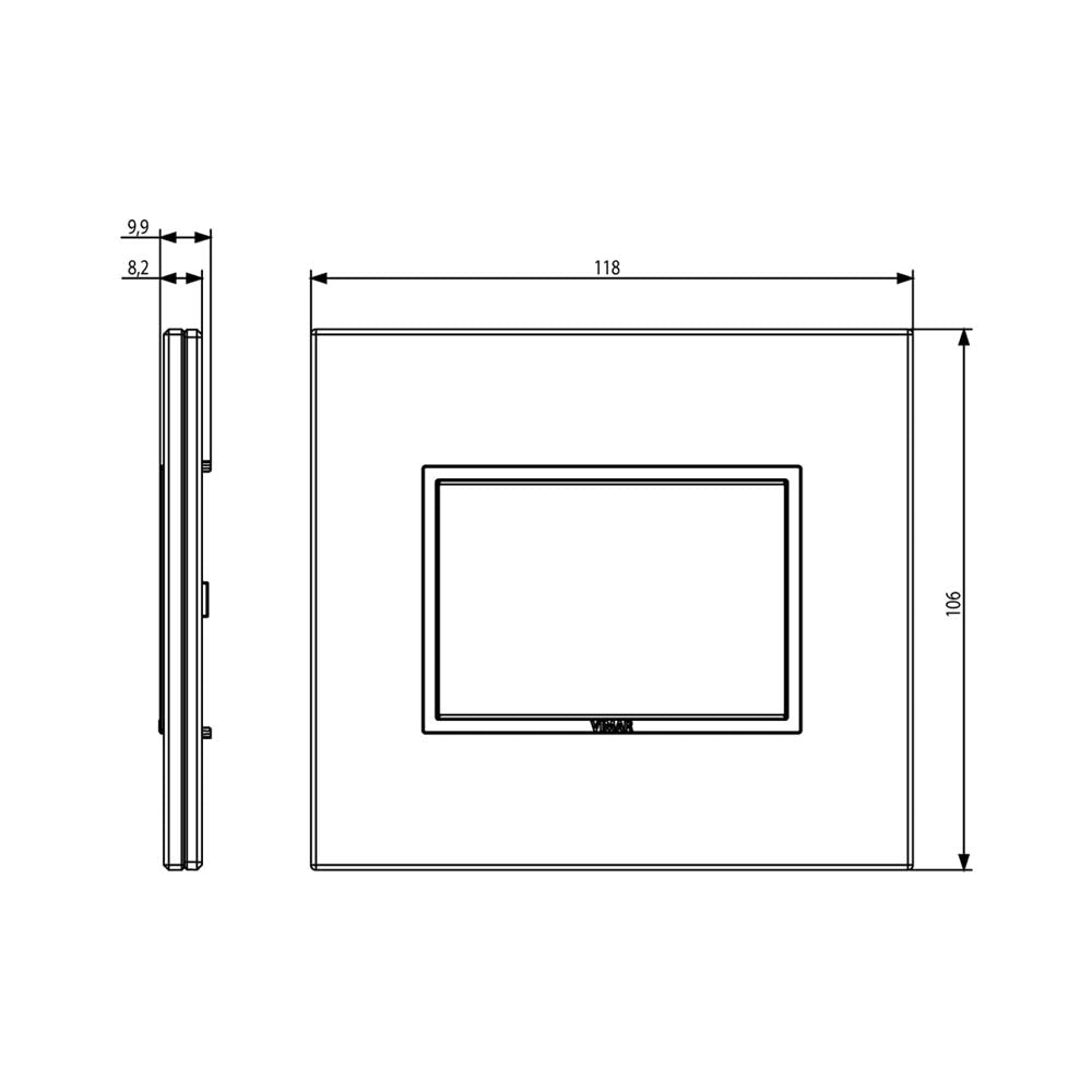 PLACA CRISTAL BISELADO 3 MOD. BLANCO DIAMANTE EVO VIMAR