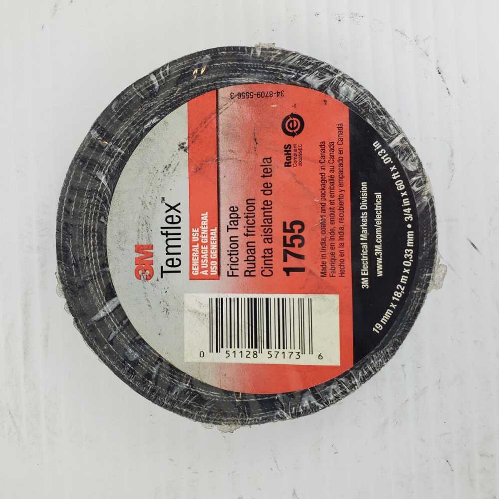 CINTA AISLANTE DE TELA 18MMX18M NEGRA CON PVC IMPERMEABLE *** OFRECER V3A-32 O ST1755-075-60BK ***