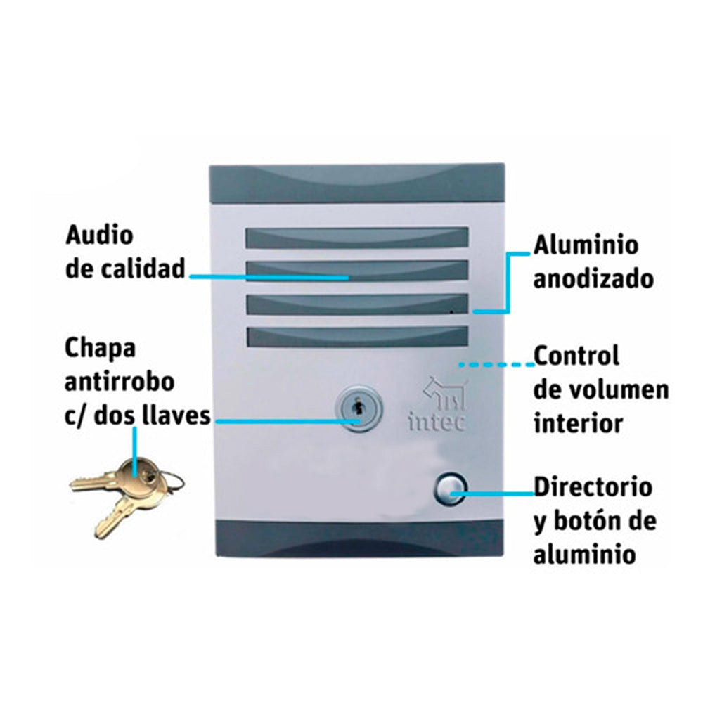 FRENTE 1 BOTON ALUMINIO INK-1 INTEC