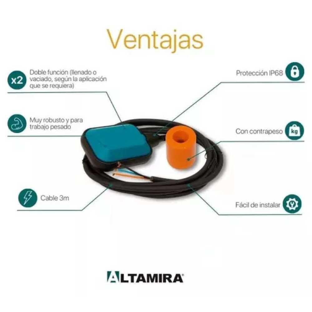 INT. FLOTADOR C/CONTRAPESO 16(4)A/250V. ALTAMIRA