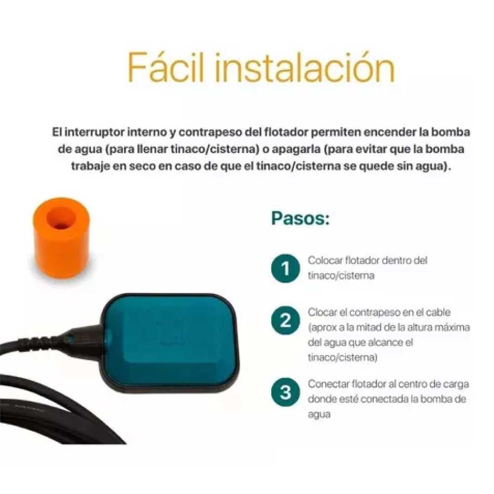 INT. FLOTADOR C/CONTRAPESO 16(4)A/250V. ALTAMIRA