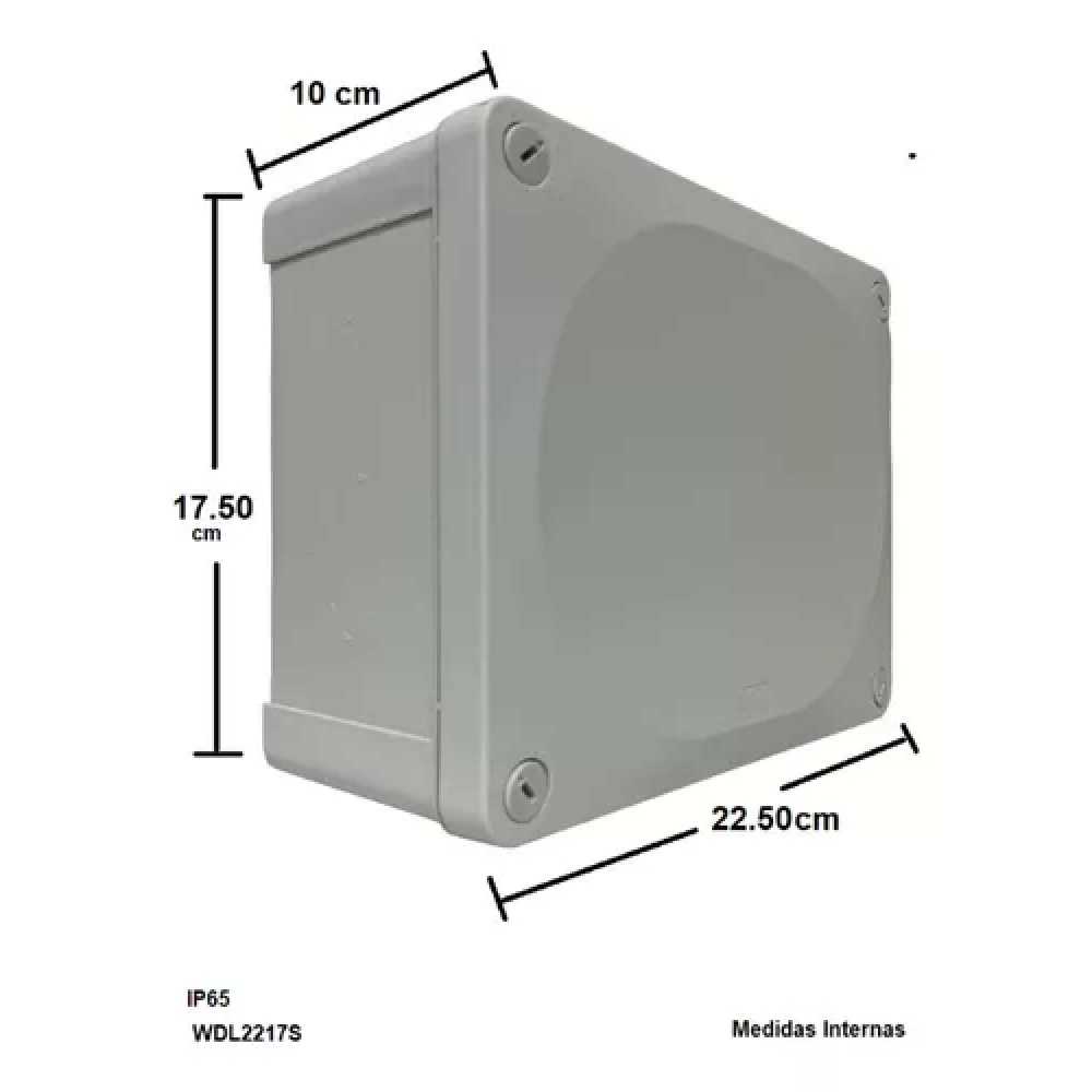 CAJA ESTANCA IP65 225X175X100 C/LADOS CERRADOS Y PLACA C/TORNILLOS WDL2217S *** OFRECER 886 ***