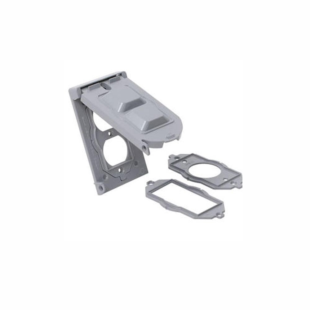 PLACA RESISTENTE A LA INTEMPERIE METALICA MONTAJE VERTICAL PARA ICFT 001-0WM1V-0GY LEVITON