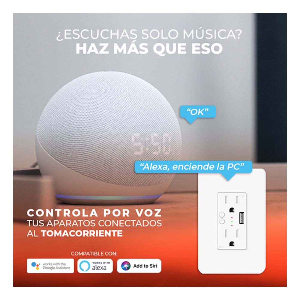 ENCHUFE WIFI 2 SALIDAS .5W 100-240VCA