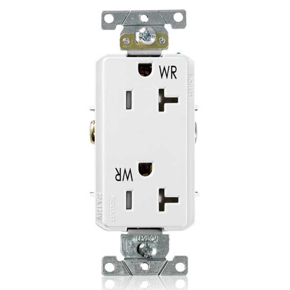 CONTACTO DUPLEX RESISTENTE A LA INTEMPERIE GRADO INDUSTRIAL TAMPER RESISTANT 20A. LEVITON