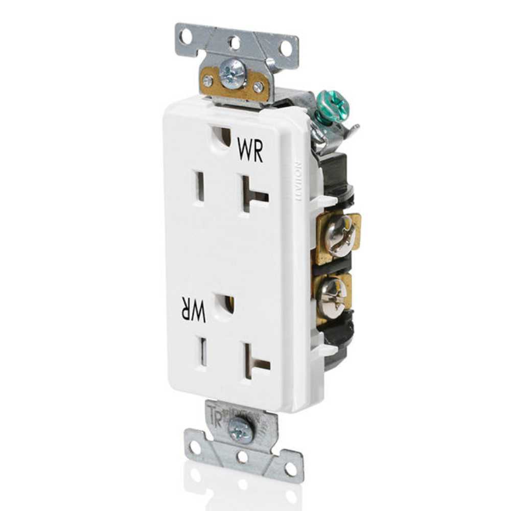 CONTACTO DUPLEX RESISTENTE A LA INTEMPERIE GRADO INDUSTRIAL TAMPER RESISTANT 20A. LEVITON