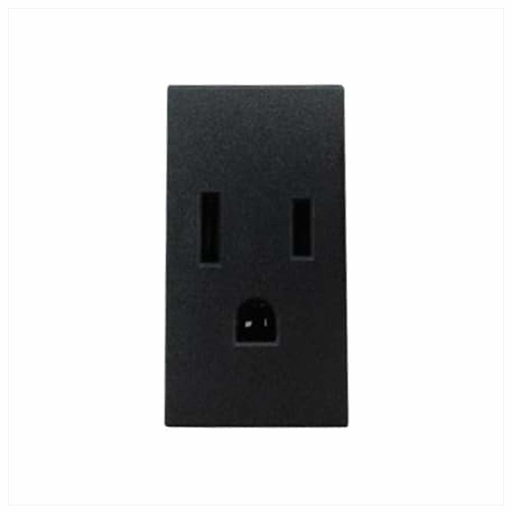 TOMACORRIENTE 15A. C/TIERRA 125-250V. 2P-3H NEGRO MODULOS LEVITON X14-0TOMA-PCN