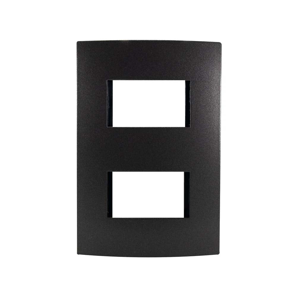 PLACA 2 MODULOS ANODIZADO OSCURO MODULAR ULTRA LEVITON