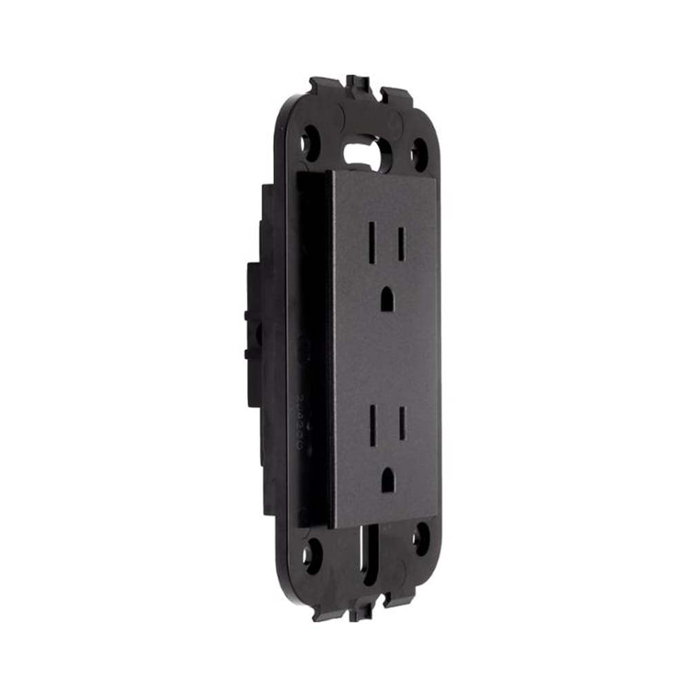 CONTACTO DUPLEX CON TIERRA NEGRO SIN PLACA LEVITON
