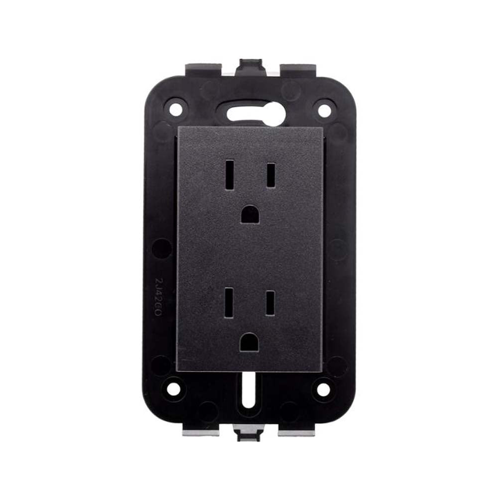 CONTACTO DUPLEX CON TIERRA NEGRO SIN PLACA LEVITON