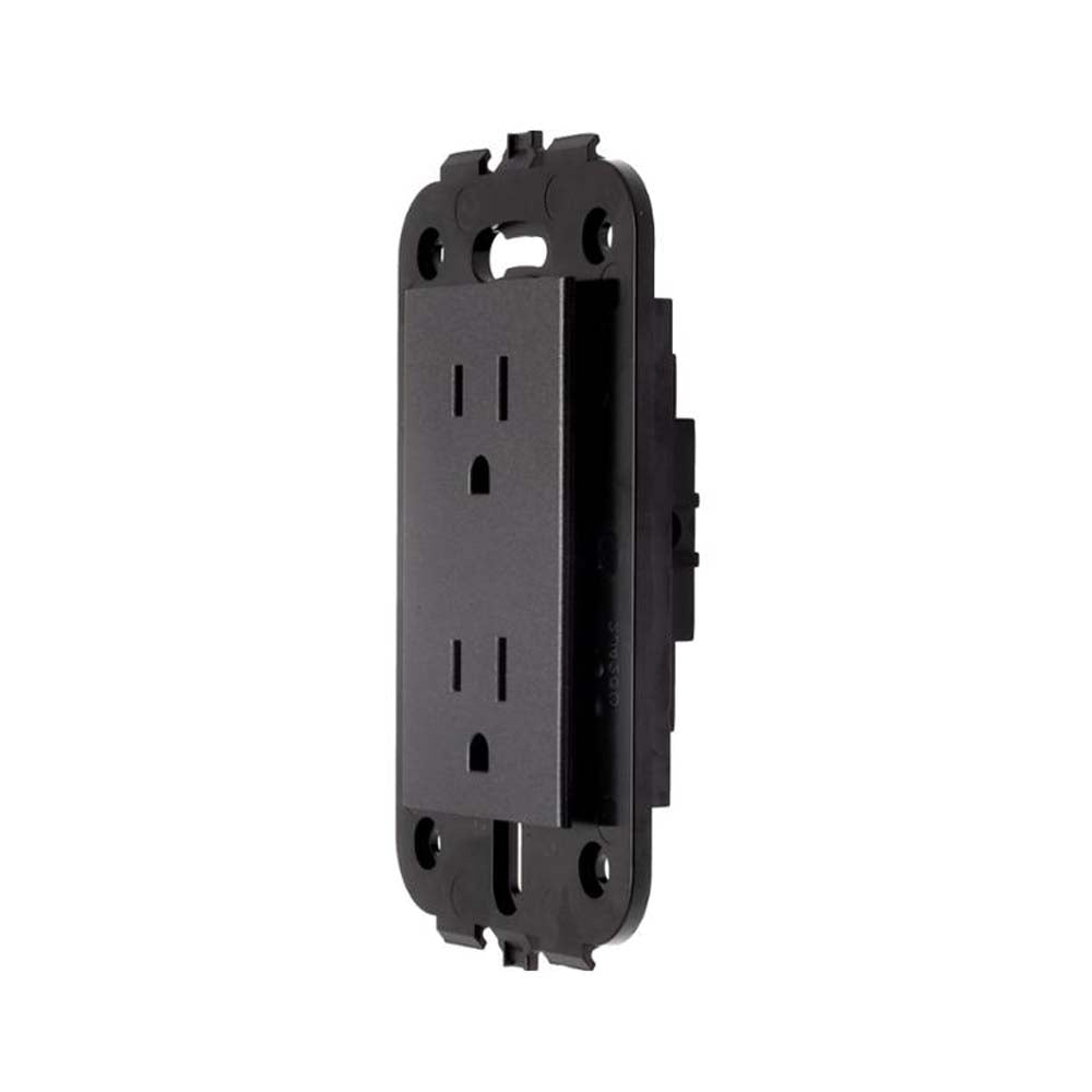 CONTACTO DUPLEX CON TIERRA NEGRO SIN PLACA LEVITON