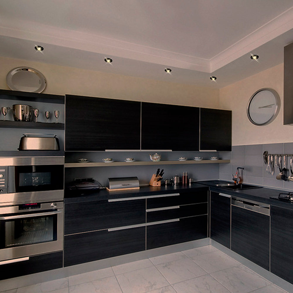 LÁMPARA DE INTERIOR EMPOTRABLE APRICA TECNOLITE POTENCIA MÁXIMA 50W BASE GX5.3 FOCO MR16 NO INCLUIDO NEGRO